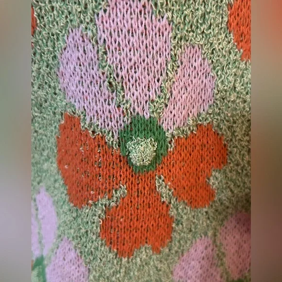 Industry Republic Knit Button-Up Floral Cardigan Collared / Medium / Retail $78 - Picture 5 of 6